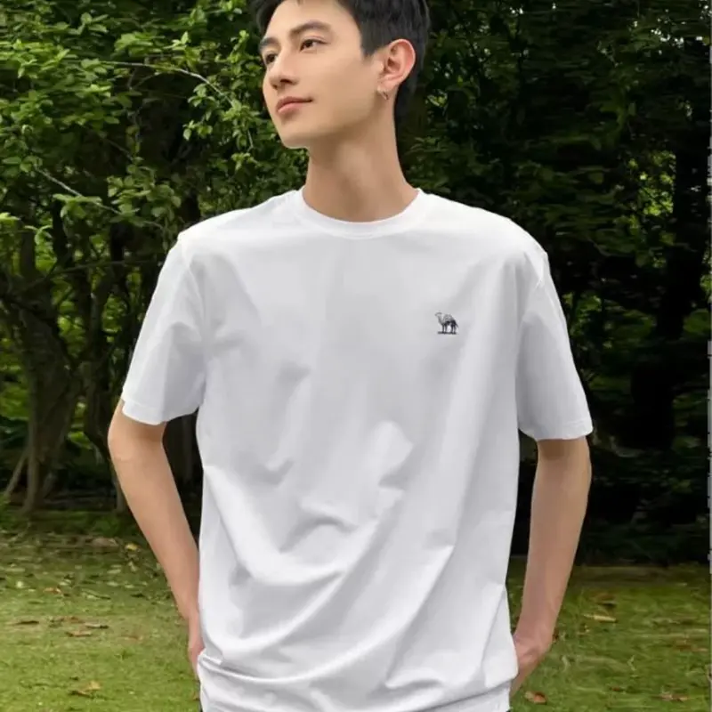 Camel Men's Quick-Drying Short-Sleeve T-Shirt, Summer 2026, Couple Solid Color Sports Fitness Casual Dad Short-Sleeve 1