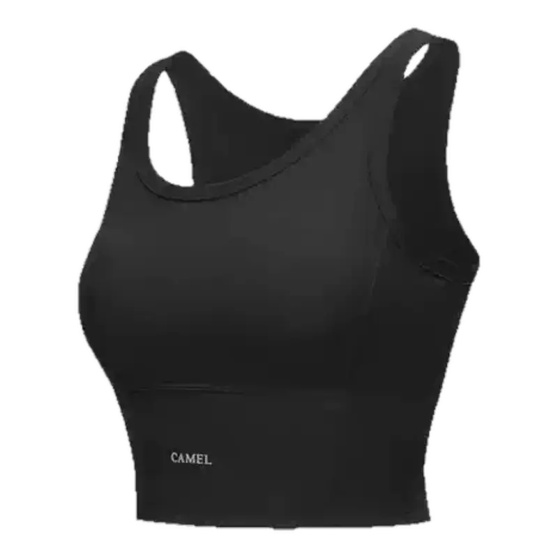 Camel Yoga Vest For Women, Breathable Running Bra, Shock-Absorbent, Push-Up Bra, Slimming Training Fitness Wear Sports Vest 1