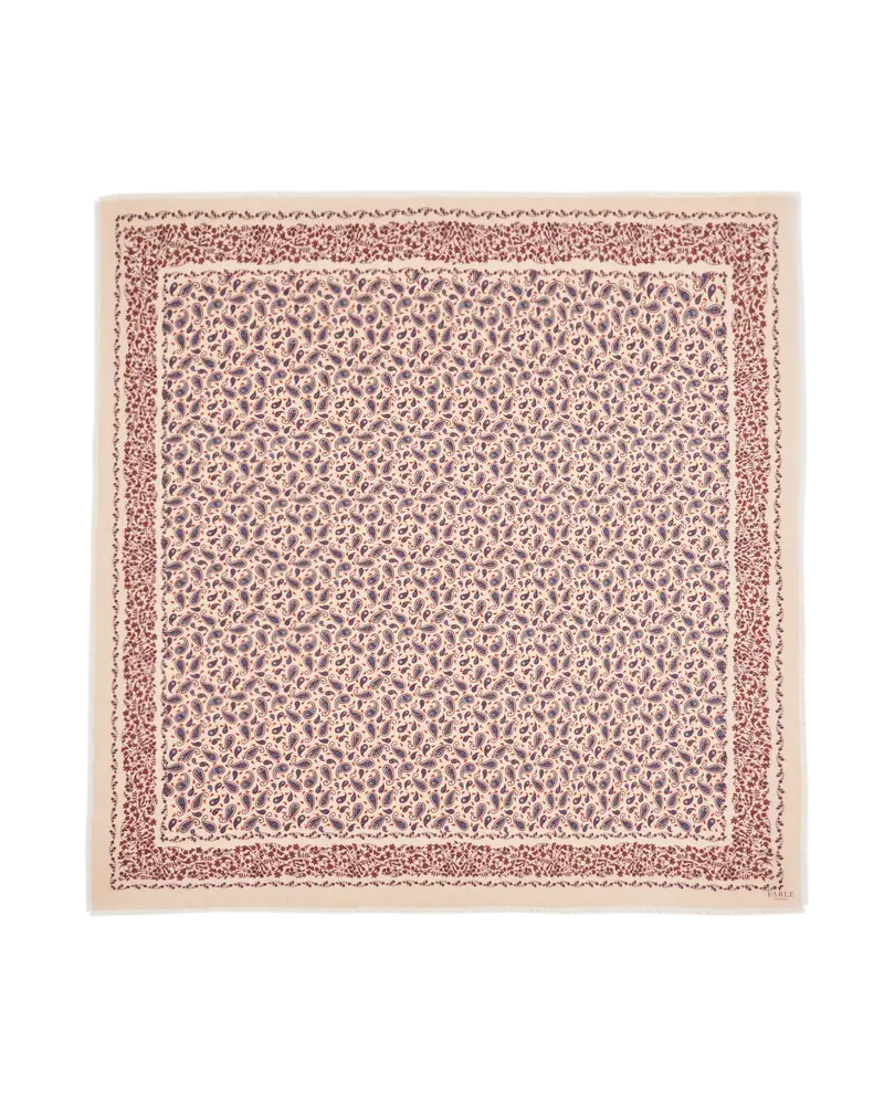 Caramel Paisley Folk Square Scarf 1