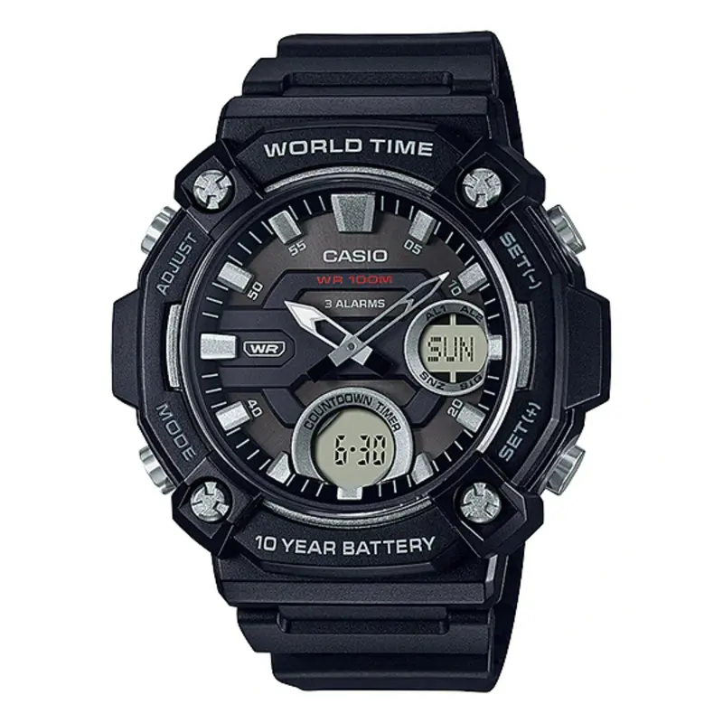 Casio Aeq-120W-1Avdf Black Analog Digital Resin Strap Men's Watch 1