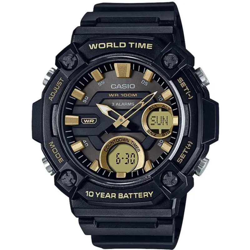 Casio Aeq-120W-9Avdf Black Analog Digital Resin Strap Men's Watch 1