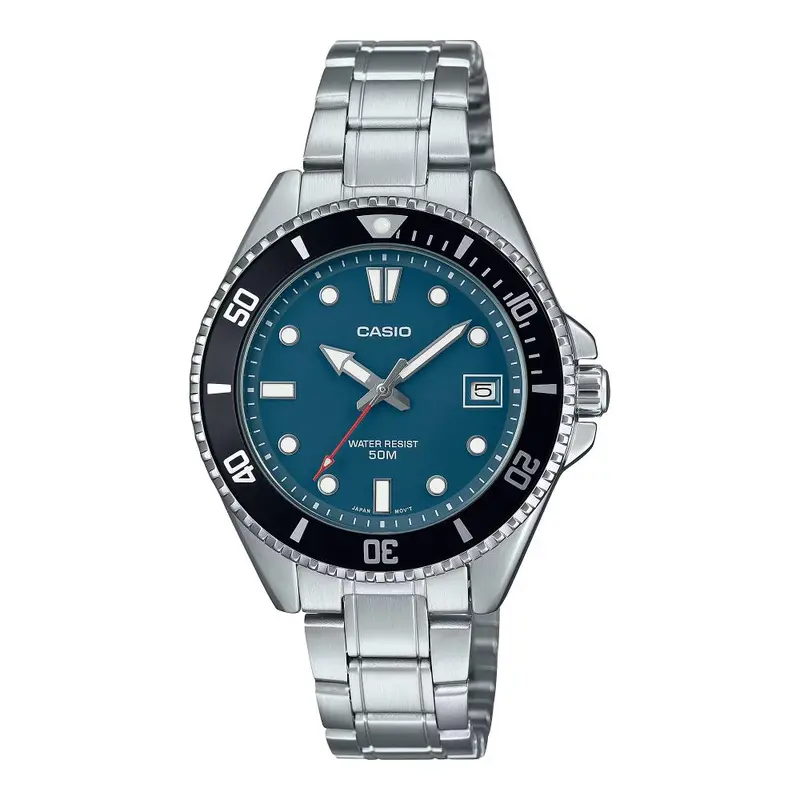 Casio Analog Blue Dial Stainless Steel Men's Watch Mdv-10D-2A1vdf 1