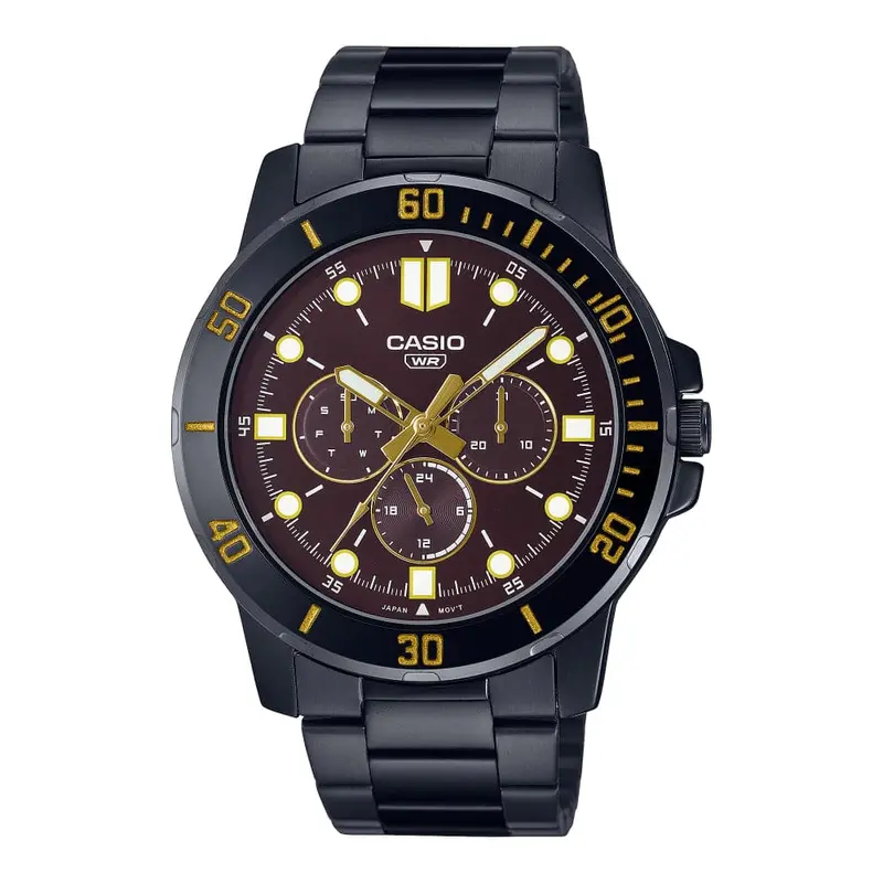 Casio Analog Mtp-Vd300b-5Eudf Black Stainless Steel Men Watch 1