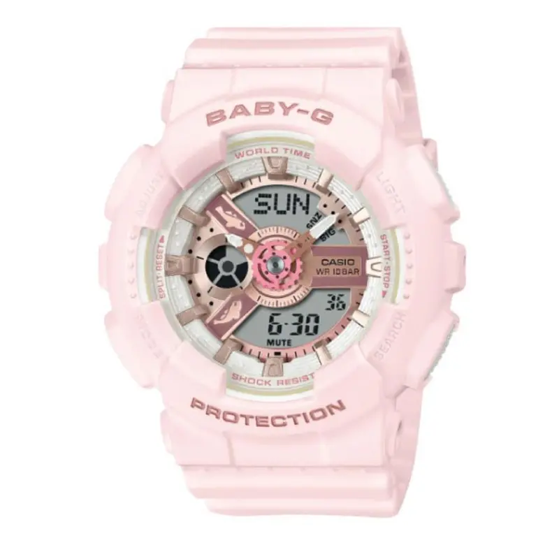 Casio Baby-G Aqua Planet Collaboration Digital Analog Pink Resin Strap Women's Watch Ba-110Aq-4Adr-P 1