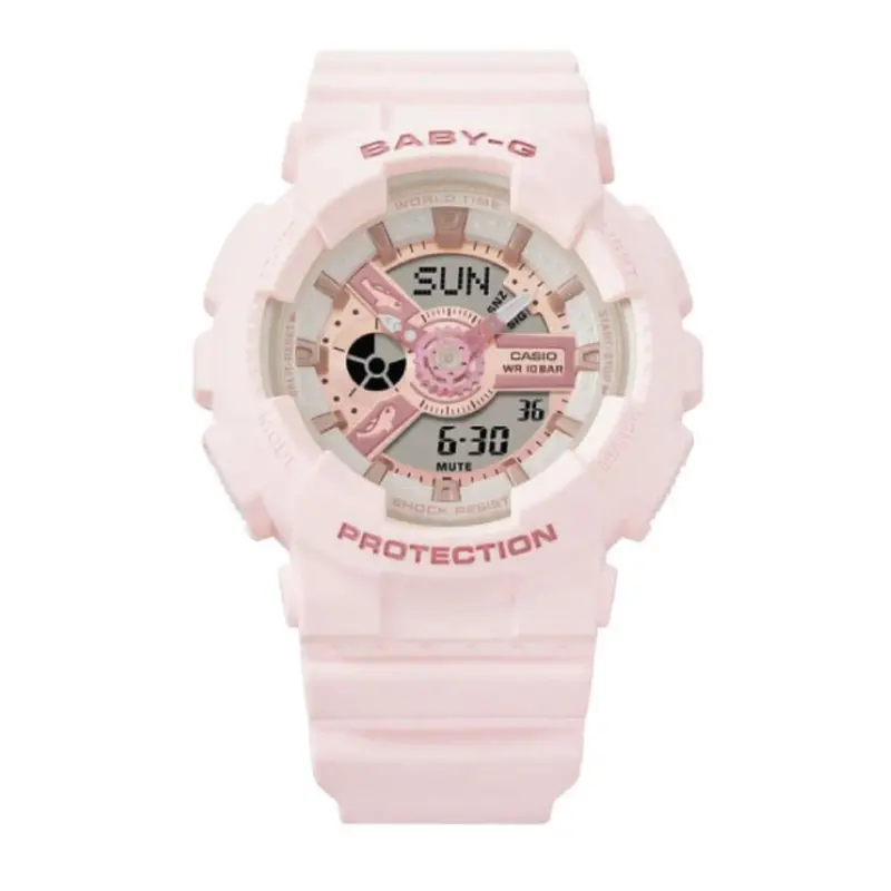 Casio Baby-G Aqua Planet Collaboration Digital Analog Pink Resin Strap Women's Watch Ba-110Aq-4Adr-P 2