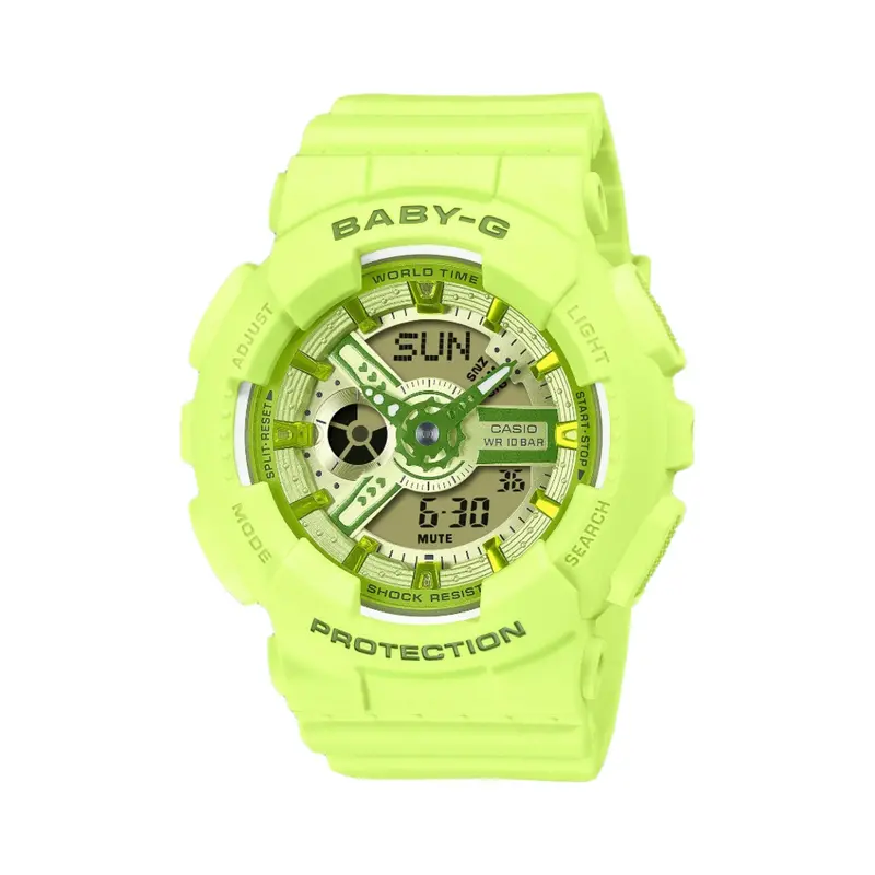 Casio Baby-G Ba-110 Series Lime Resin Watch Ba-110Yk-3Adr 1