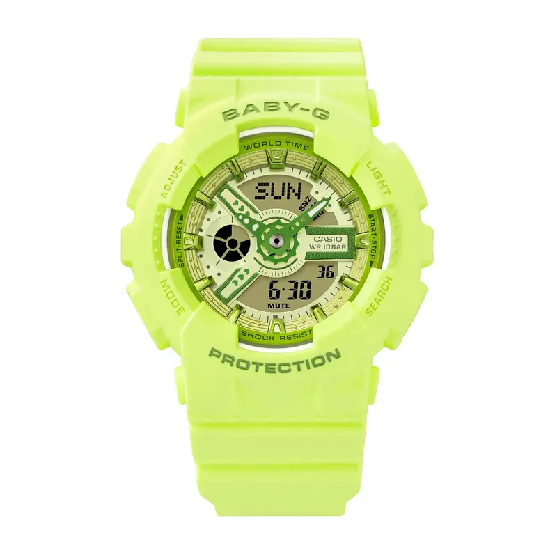 Casio Baby-G Ba-110 Series Lime Resin Watch Ba-110Yk-3Adr 2