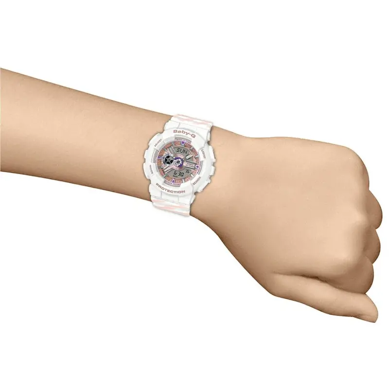 Casio Baby-G Ba-110Ch-7Adr Digital Quartz White Resin Women's Watch 2