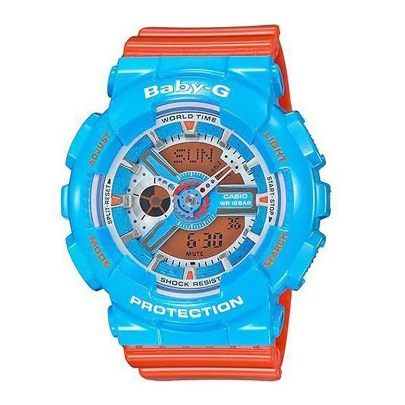 Casio Baby-G Ba-110Nc-2Adr Digital Quartz Blue Orange Resin Women's Watch 1