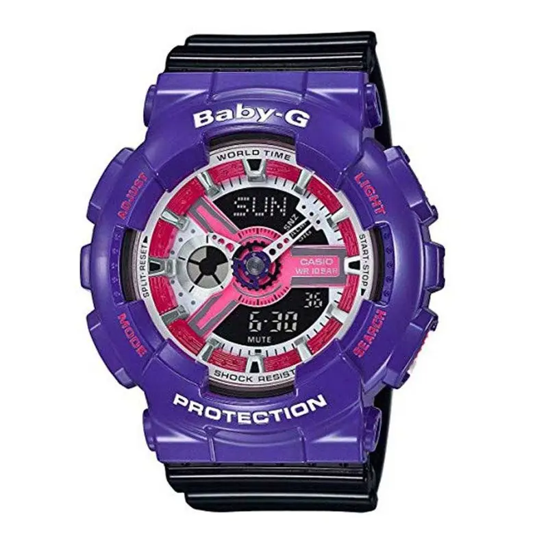 Casio Baby-G Ba-110Nc-6Adr Digital Quartz Purple Black Resin Women's Watch 1