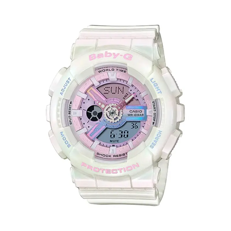 Casio Baby-G Ba-110Pl-7A1dr White Resin Band Women's Sports Watch 1