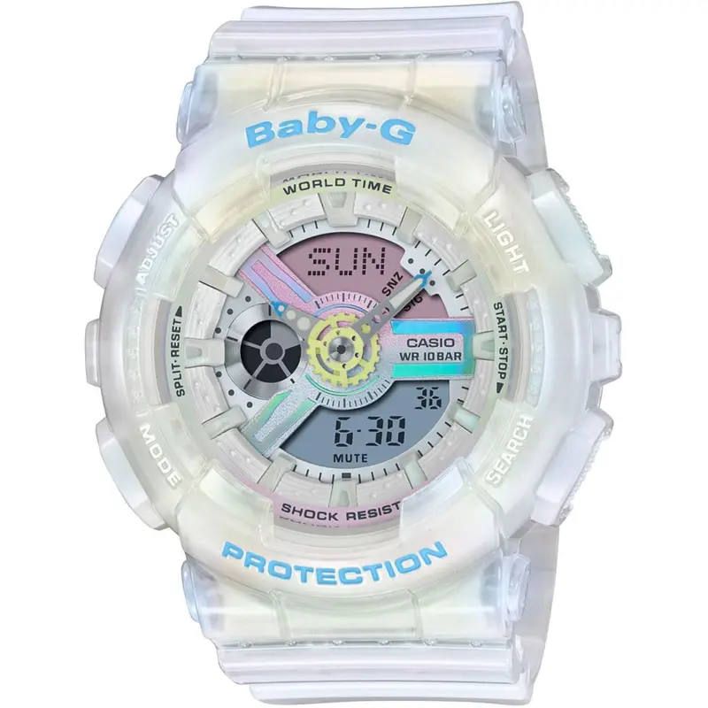 Casio Baby-G Ba-110Pl-7A2dr White Resin Band Women's Sports Watch 1