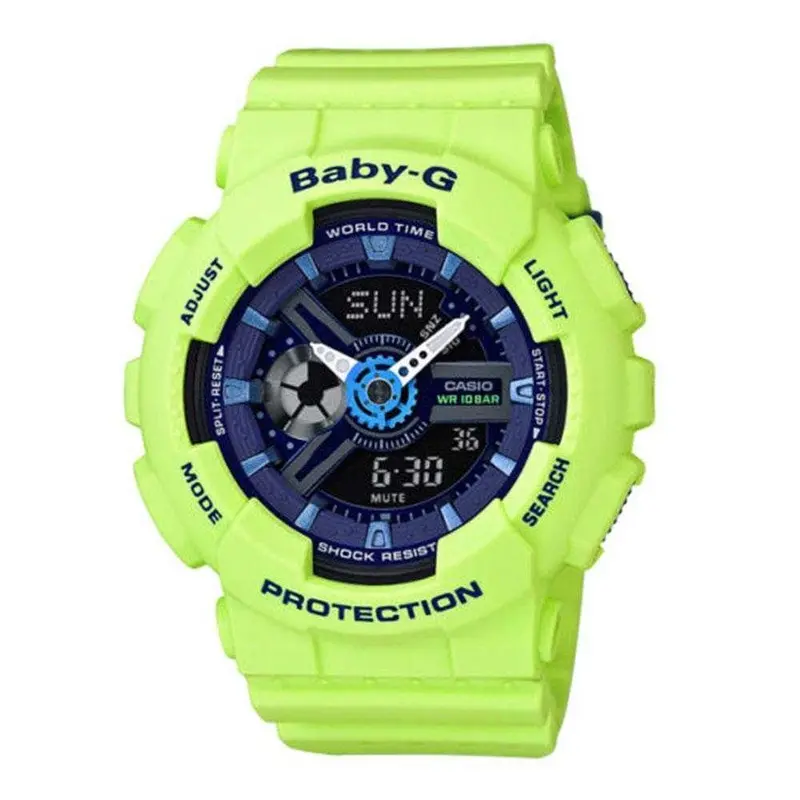 Casio Baby-G Ba-110Pp-3Adr Digital Quartz Lime Green Resin Women's Watch 1