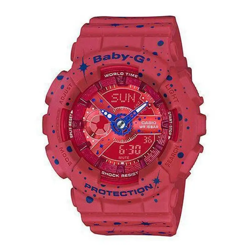 Casio Baby-G Ba-110St-4Adr Digital Quartz Red Resin Women's Watch 1