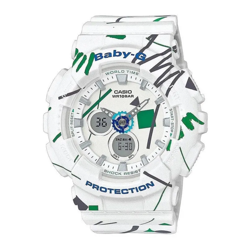 Casio Baby-G Ba-120Sc-7Adr-P  Digital Quartz White Resin Women's Watch 1