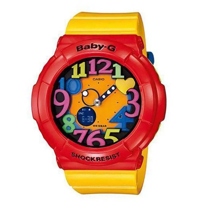 Casio Baby-G Bga-131-4B5dr Digital Quartz Red Yellow Resin Women's Watch 1
