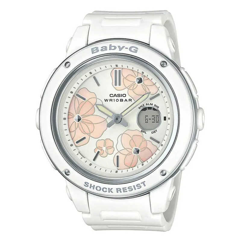 Casio Baby-G Bga-150Fl-7Adr White Resin Strap Women's Watch 1