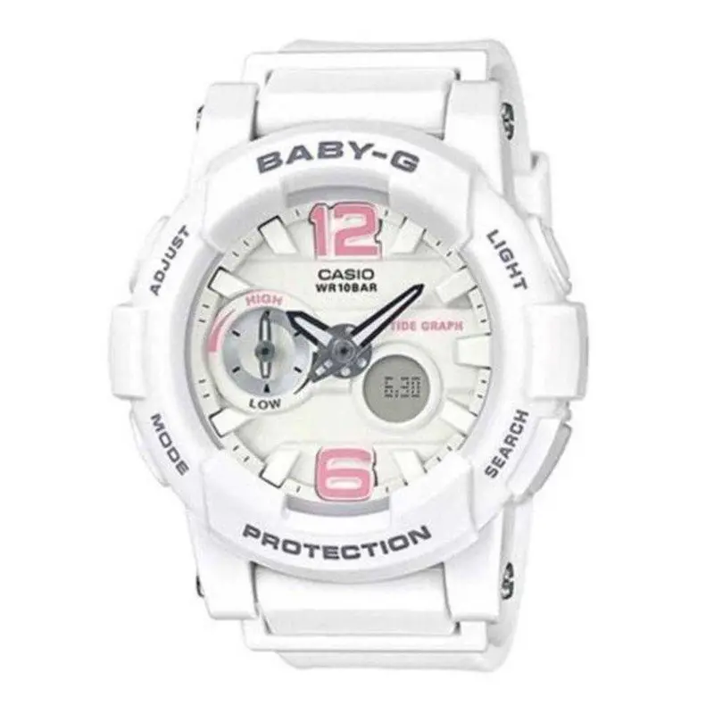 Casio Baby-G Bga-180Be-7Bdr Digital Quartz White Resin Women's Watch 1