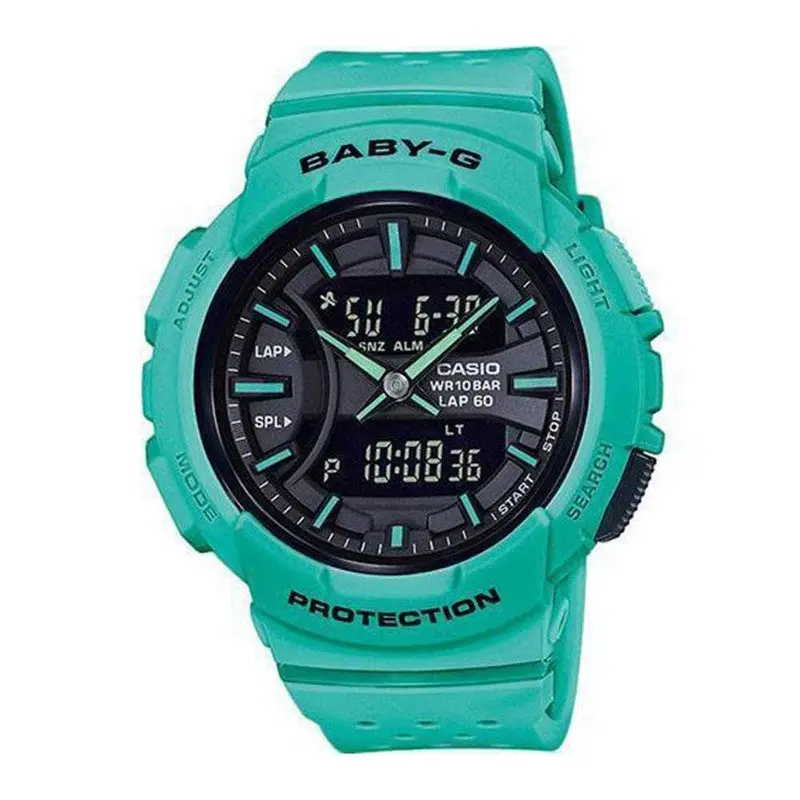 Casio Baby-G Bga-240-3Adr Running Digital Quartz Neon Green Resin Women's Watch 1