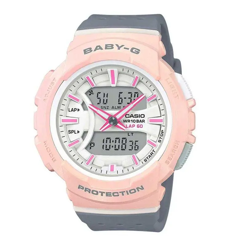 Casio Baby-G Bga-240-4A2dr Running Digital Quartz Pink Grey Resin Women's Watch 1