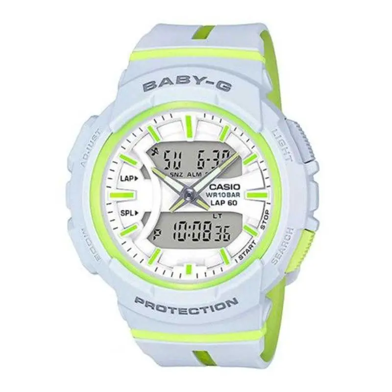 Casio Baby-G Bga-240L-7Adr Running Digital Quartz White Green Resin Women's Watch 1