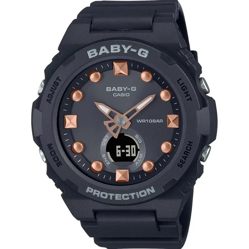 Casio Baby-G Bga-320 Series Black Resin Strap Women Watch Bga-320-1Adr 1