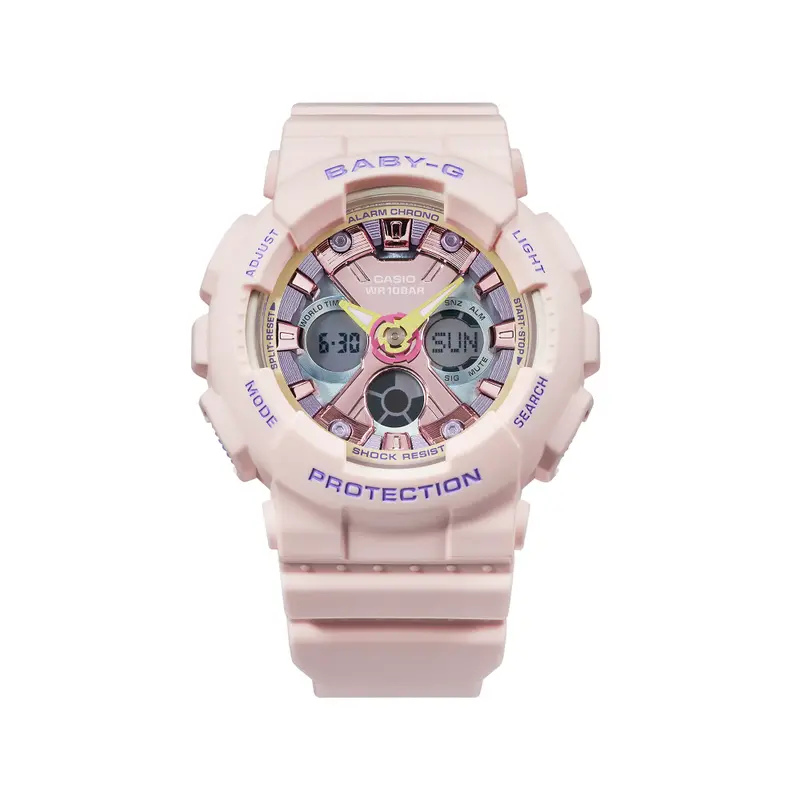 Casio Baby-G Digital-Analogue Pink Resin Strap Women Watch Ba-130Pm-4Adr-P 2