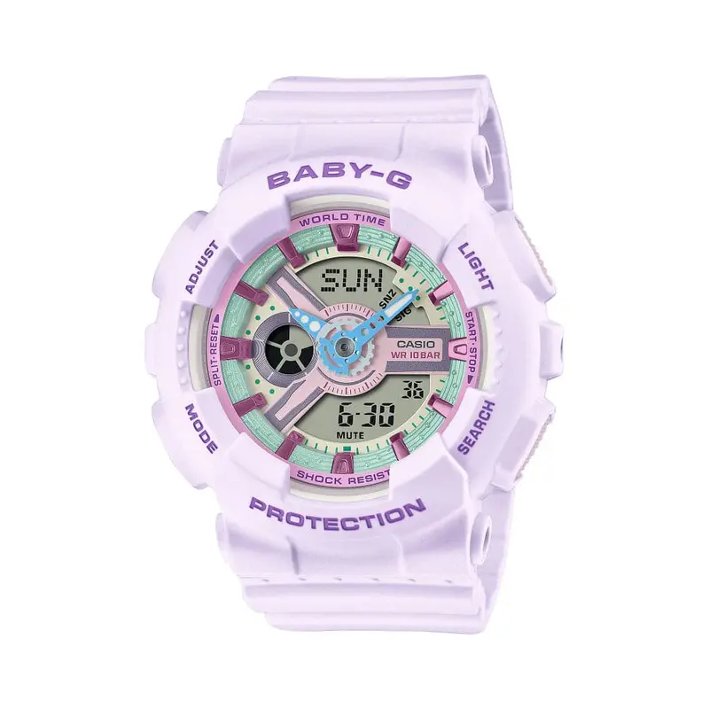 Casio Baby-G Digital-Analogue Purple Resin Strap Women Watch Ba-110Xpm-6Adr 1