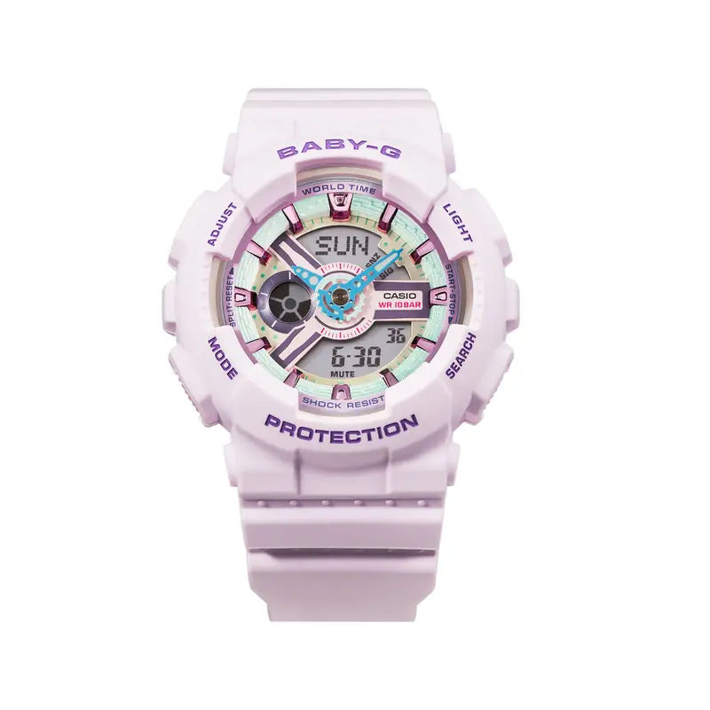 Casio Baby-G Digital-Analogue Purple Resin Strap Women Watch Ba-110Xpm-6Adr 2