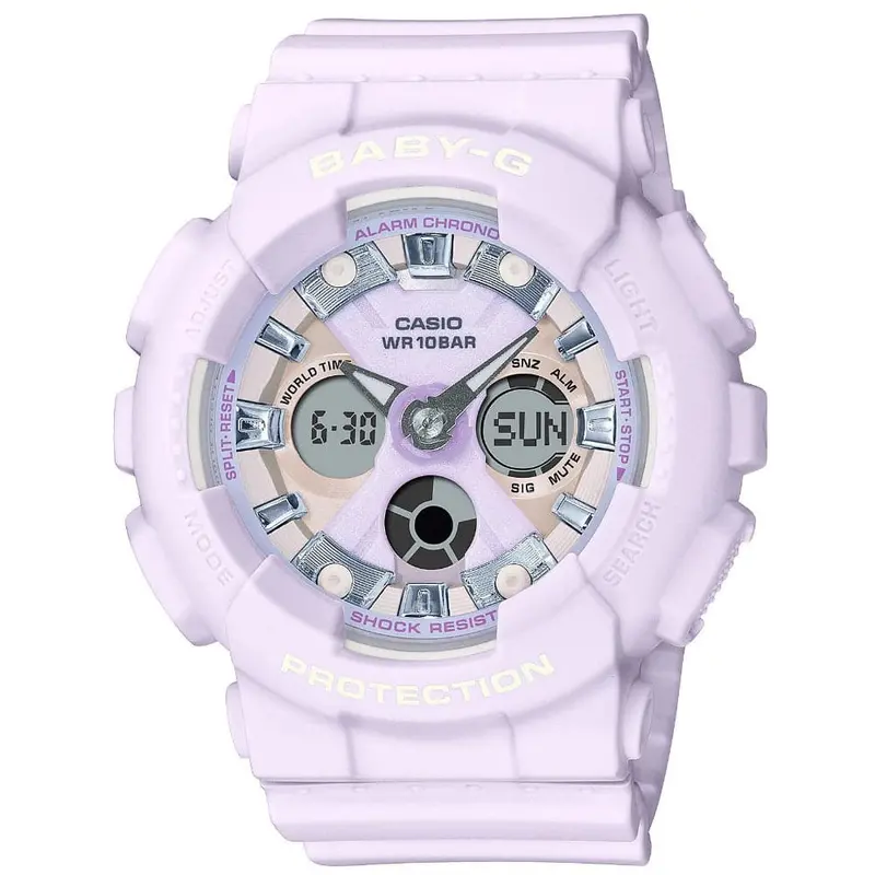 Casio Baby-G Digital-Analogue Purple Resin Strap Women Watch Ba-130Wp-6Adr-P 1