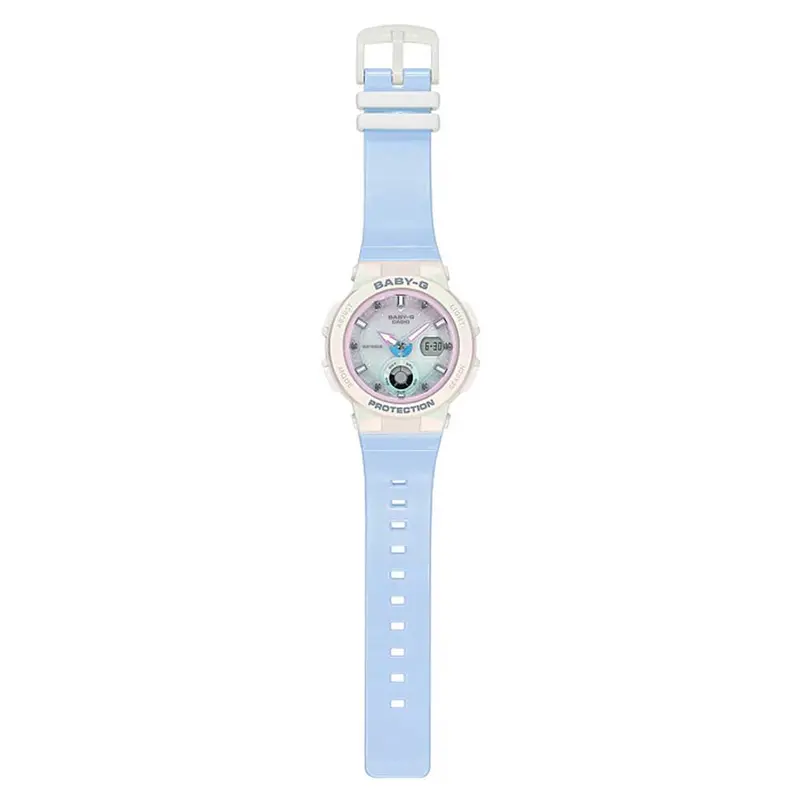 Casio Baby-G Digital-Analogue Quartz Neon Blue Resin Strap Women Watch Bga-250-7A3dr-P 2