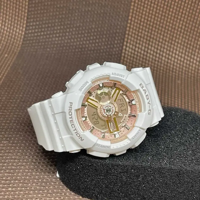 Casio Baby-G Digital-Analogue White Resin Strap Women Watch Ba-110X-7A1dr 2