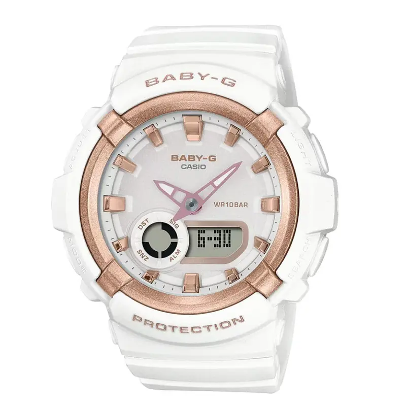 Casio Baby-G Digital-Analogue White Resin Strap Women Watch Bga-280Ba-7Adr-P 1