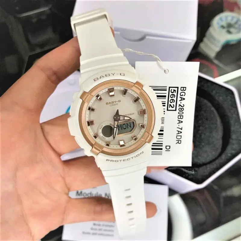 Casio Baby-G Digital-Analogue White Resin Strap Women Watch Bga-280Ba-7Adr-P 2