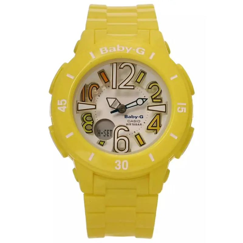 Casio Baby-G Digital-Analogue Yellow Resin Strap Women Watch Bga-170-9Bdr-P 1