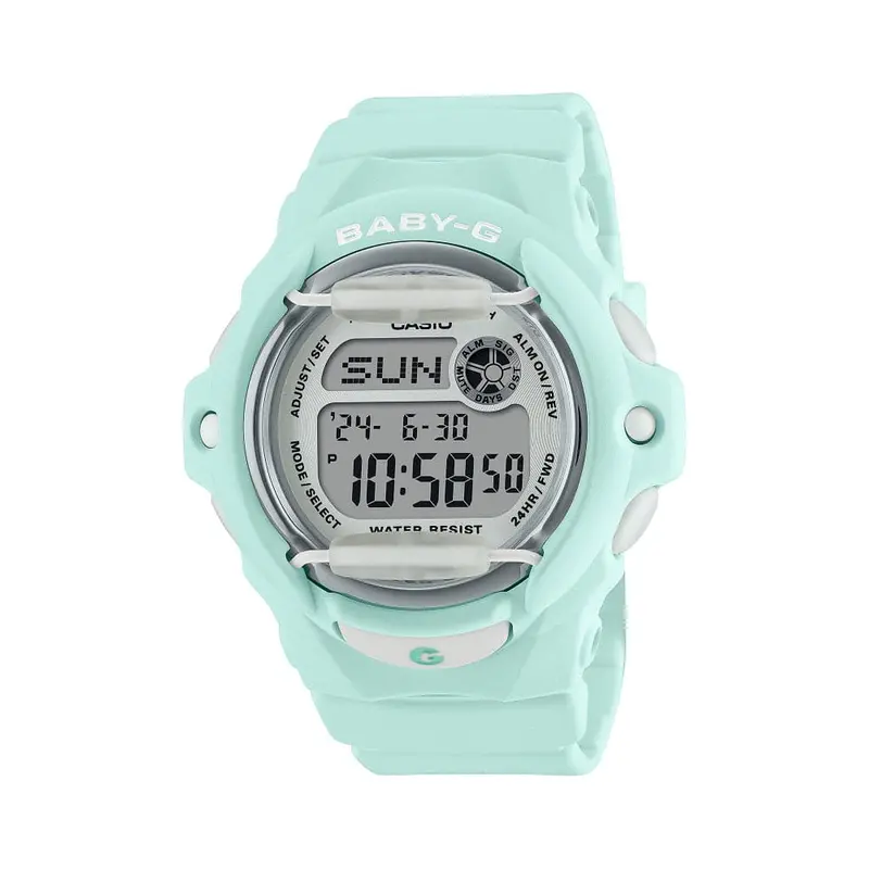 Casio Baby-G Digital Mint Green Resin Strap Women Watch Bg-169U-3Dr-P 1