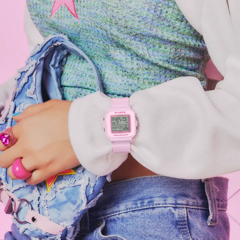Casio Baby-G Digital Pink Resin Strap Women's Watch Bgd-10-4Dr-P 2