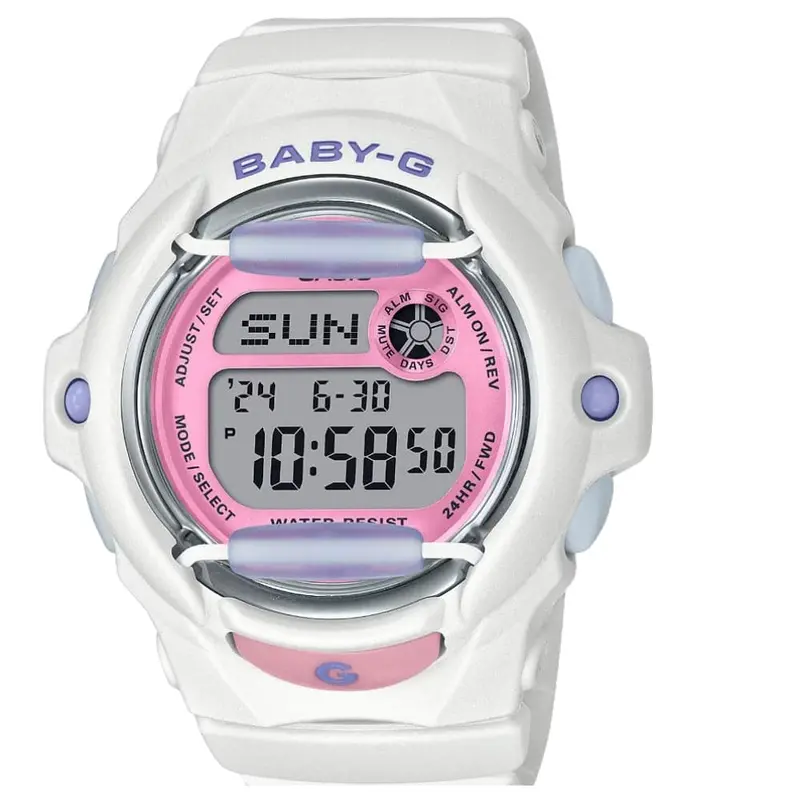 Casio Baby-G Digital White Resin Strap Women Watch Bg-169Pb-7Dr 1