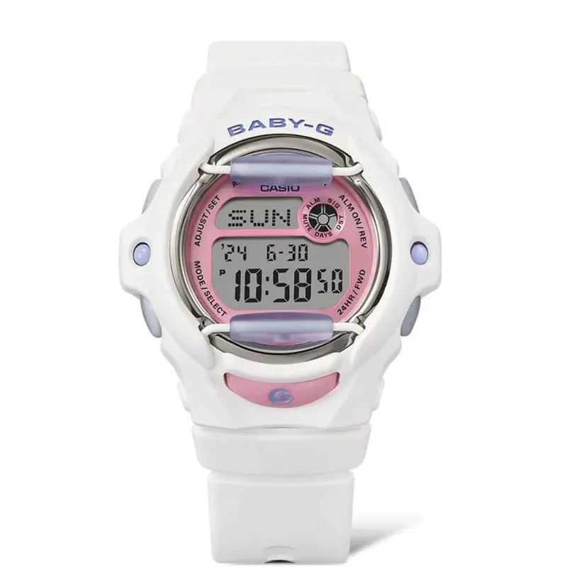 Casio Baby-G Digital White Resin Strap Women Watch Bg-169Pb-7Dr 2