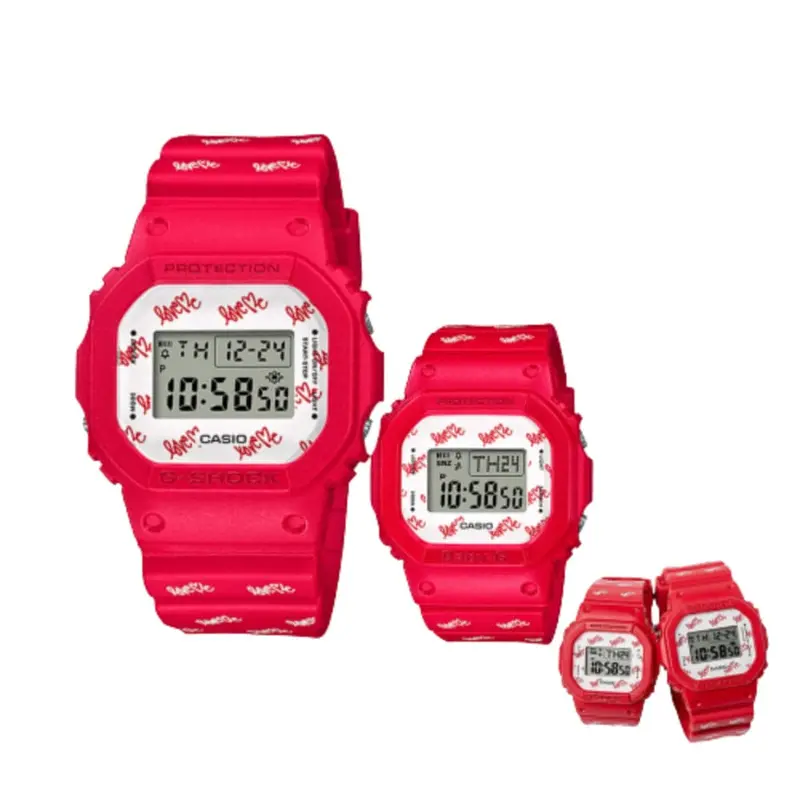 Casio Baby-G & G-Shock Digital Red Resin Strap Unisex Watch Lov-20B-4D 1