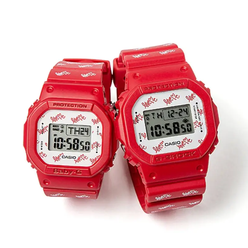 Casio Baby-G & G-Shock Digital Red Resin Strap Unisex Watch Lov-20B-4D-P 1
