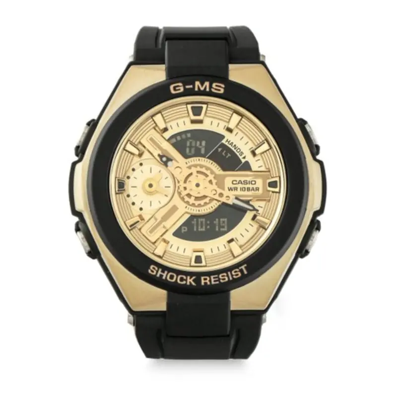 Casio Baby-G Msg-400G-1A2dr Digital Quartz Gold Stainless Steel Black Resin Women's Watch 1