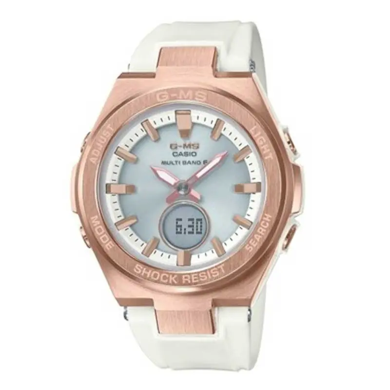 Casio Baby-G Msg-S200g-7Adr Digital Quartz Rose Gold Stainless Steel White Resin Women's Watch 1