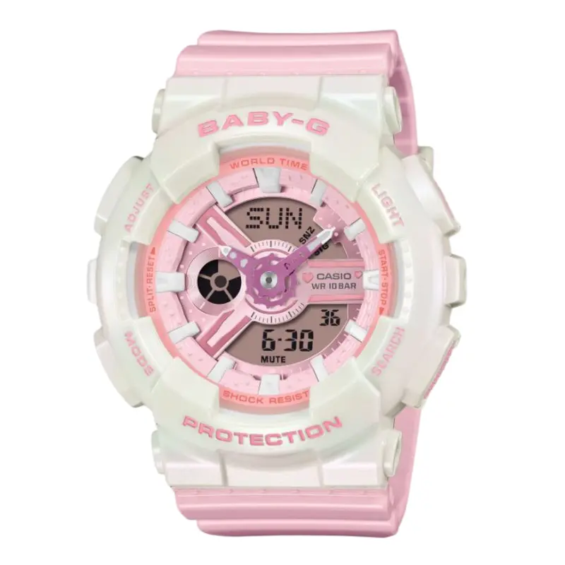 Casio Baby-G Pink Resin Strap Women's Watch - Digital-Analogue | Ba-110Pd-4Adr 1