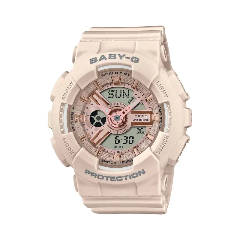 Casio Baby-G Quartz Digital-Analogue Blush Pink Resin Strap Women Watch Ba-110Xcp-4Adr 1
