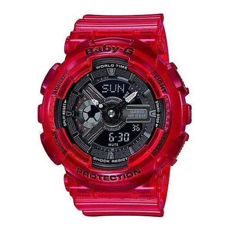 Casio Baby-G Red Resin Strap Unisex Watch Ba-110Cr-4Adr 1