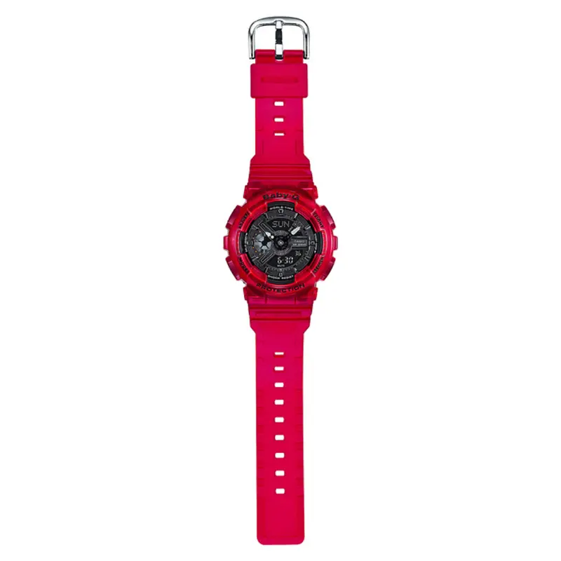 Casio Baby-G Red Resin Strap Unisex Watch Ba-110Cr-4Adr 2