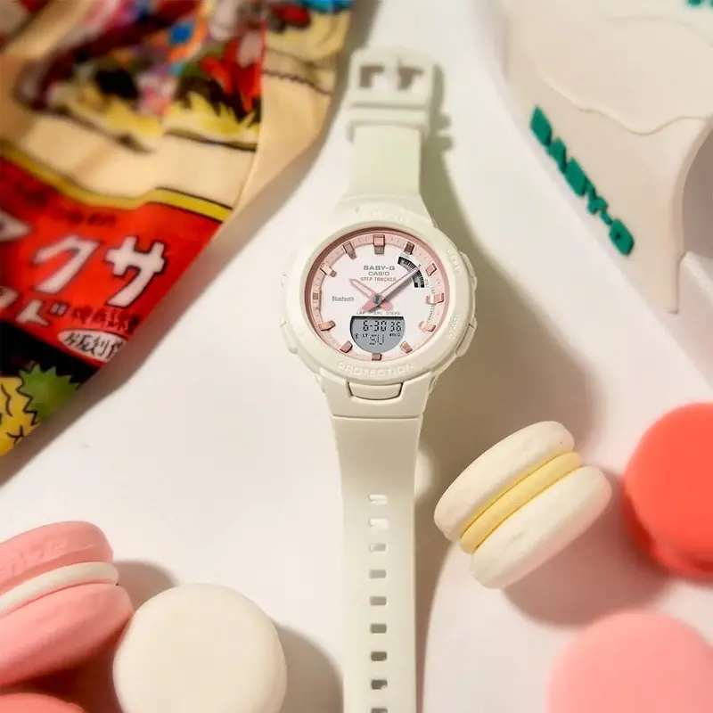 Casio Baby-G White Resin Strap Unisex Watch Bsa-B100cs-7Adr 2