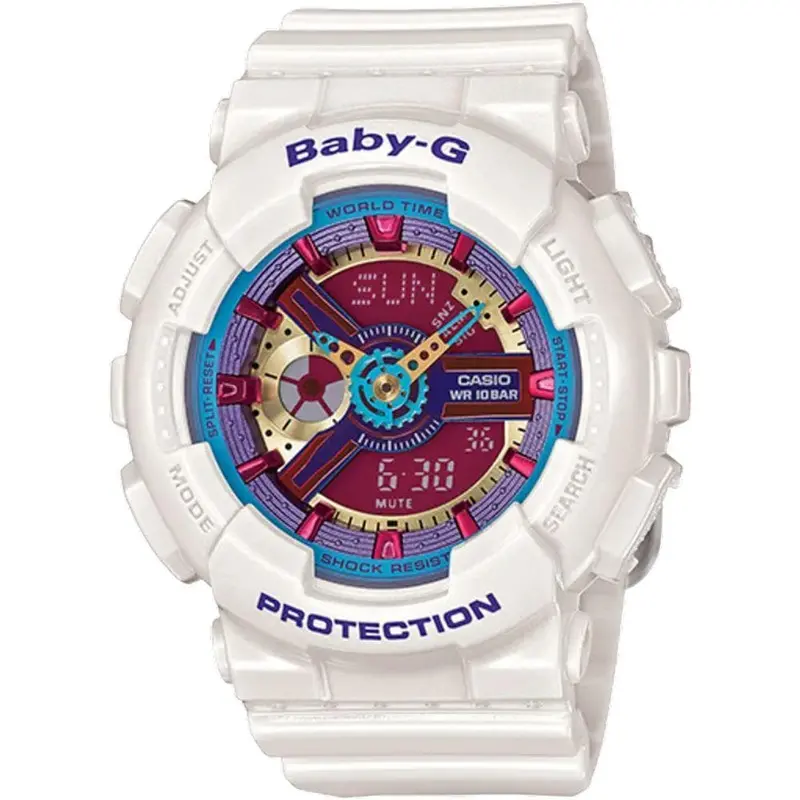 Casio Baby-G White Resin Strap Women Watch Ba-112-7Adr-P 1