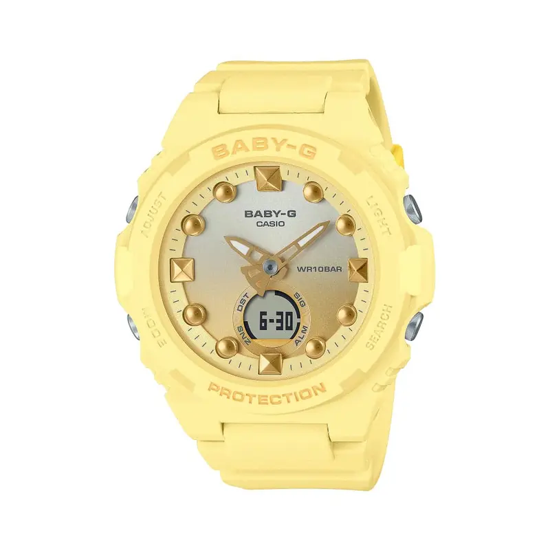 Casio Baby-G Yellow Resin Strap Women Watch Bga-320-9Adr-P 1
